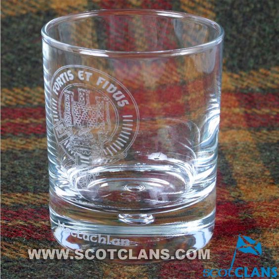 Clan Crest Whisky Glass with MacLachlan Crest