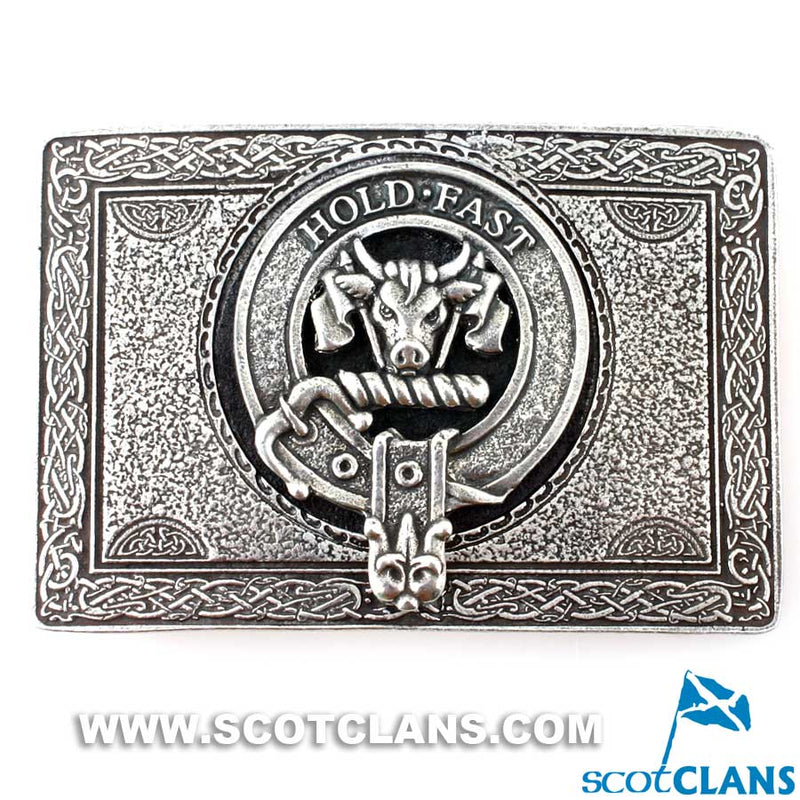 MacLeod Pewter Clan Crest Buckle For Kilt Belts