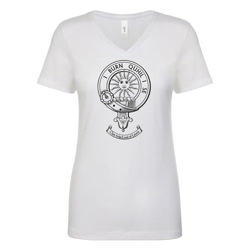 MacLeod of Lewis Clan Crest Ladies Ouline T-Shirt