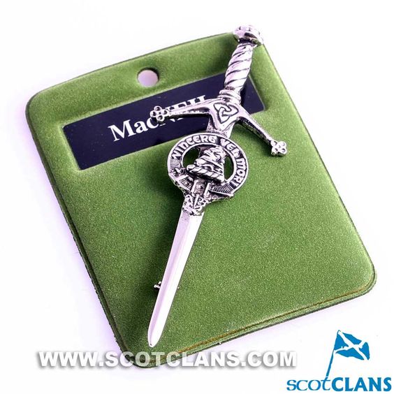 Clan Crest Pewter Kilt Pin with MacNeil Crest