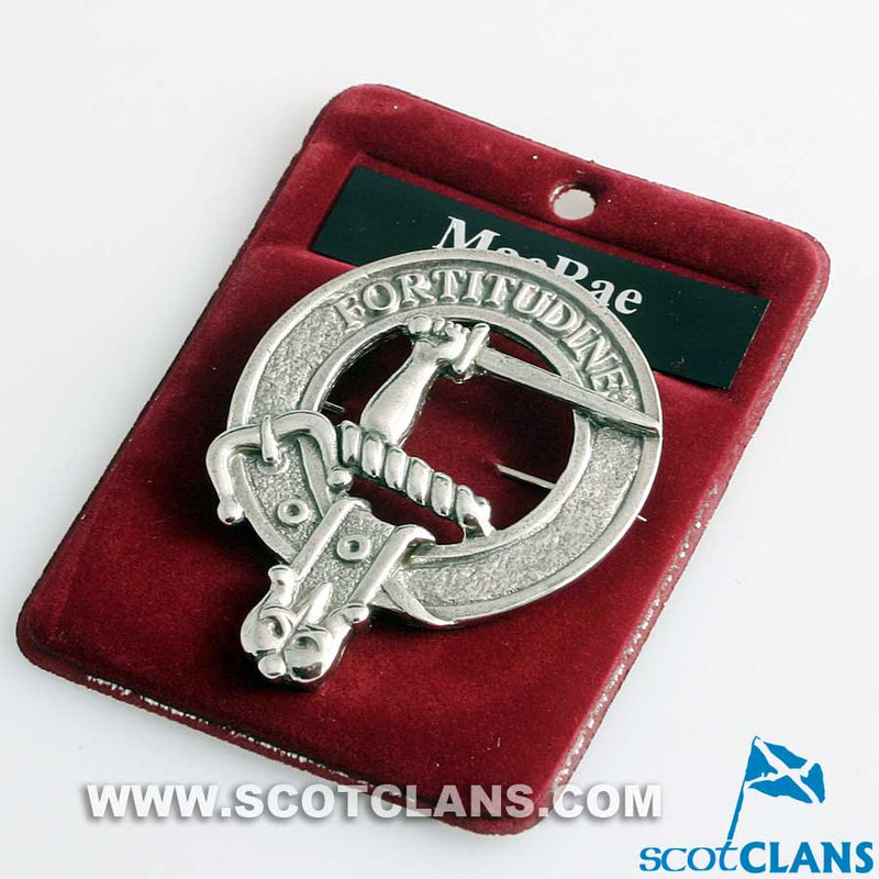 MacRae Clan Crest Badge in Pewter