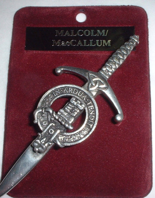 Clan Crest Pewter Kilt Pin with Malcolm Crest - Main Image