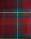 Wide view of Heavy Weight Tartan per meter displayed draped, illustrating its double width and structured fall, ideal for kilts and coats.