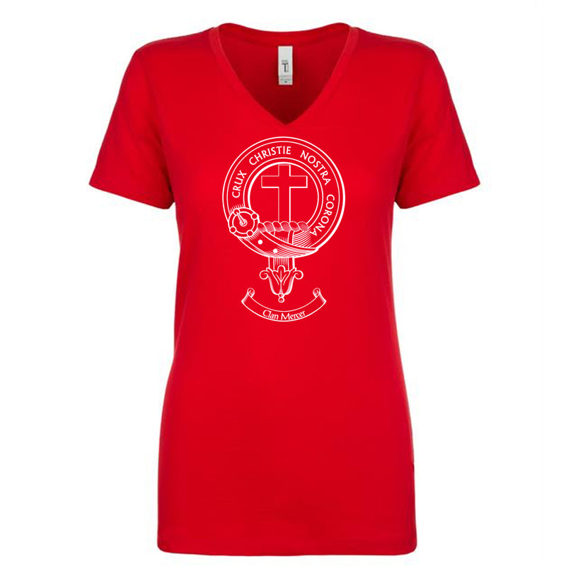 Mercer Clan Crest Ladies Ouline T-Shirt