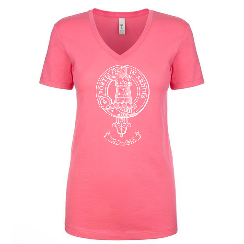 Middleton Clan Crest Ladies Ouline T-Shirt