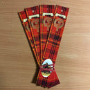 Munro Clan Bookmarks 5 Pack featuring an all-over tartan design and clan crest, showcasing Scottish heritage and history.