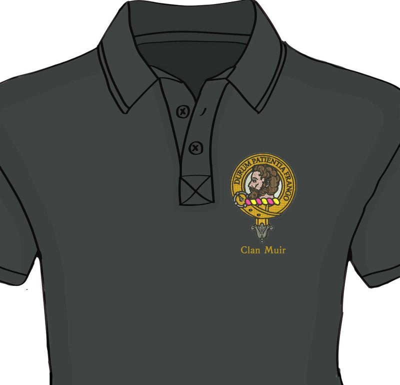 Muir Clan Crest Embroidered Polo