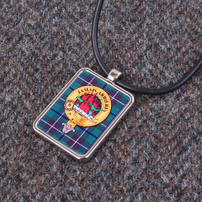Clan Crest Rectangular Pendant with Cord