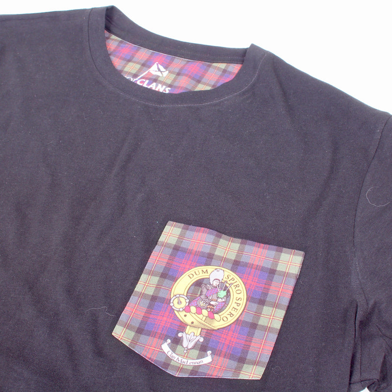 Clan Crest & Tartan Pocket T Shirt
