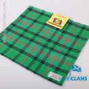 Wool Tartan Pocket Square in Ross Hunting Ancient Tartan showcasing a classic design, perfect for adding a touch of Scottish heritage to any formal outfit.