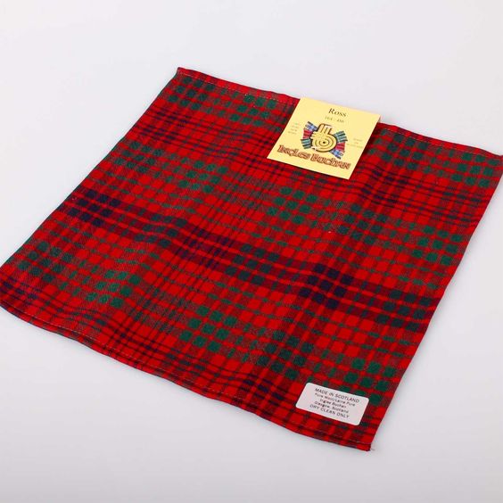 Wool Tartan Pocket Square in Ross Modern Tartan