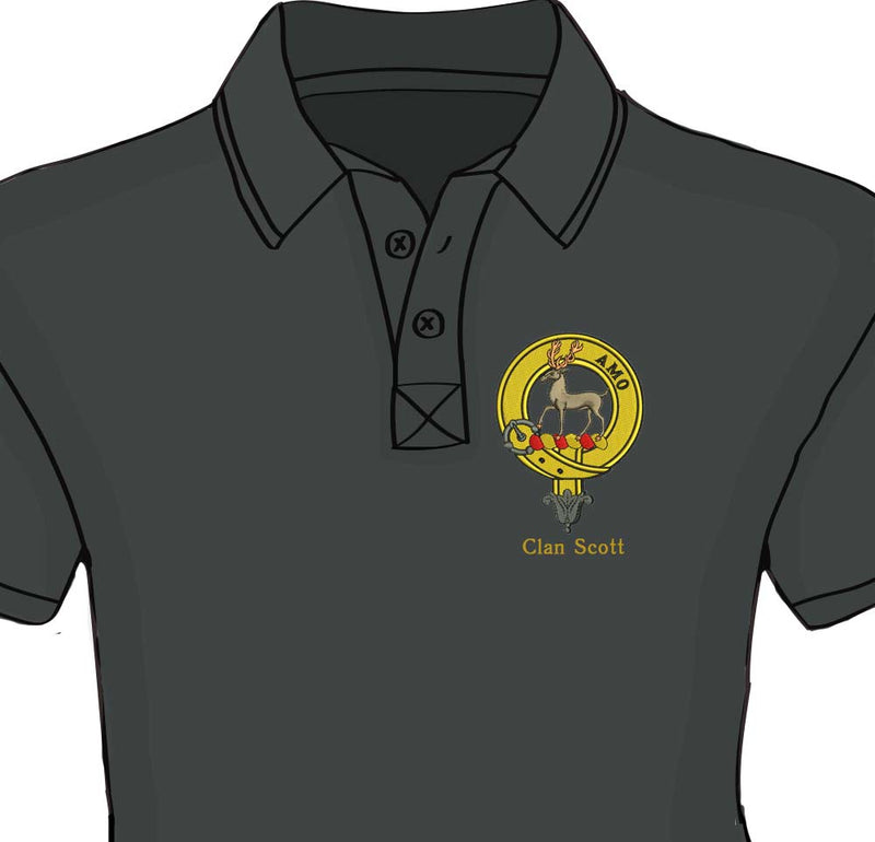 Scott Clan Crest Embroidered Polo