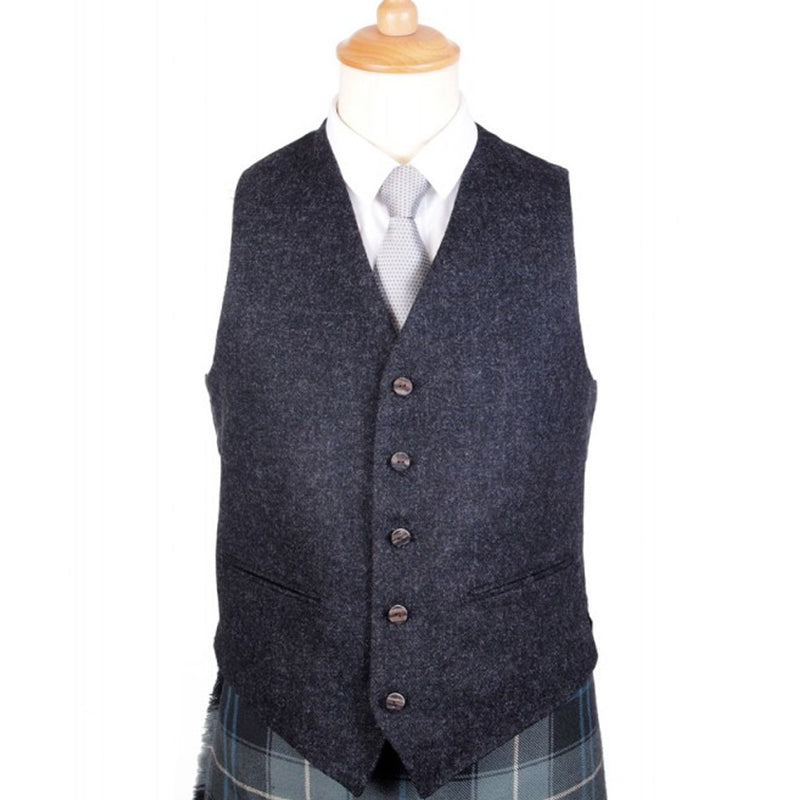 Tweed Gents Waistcoat with Satin Back and Horn Buttons