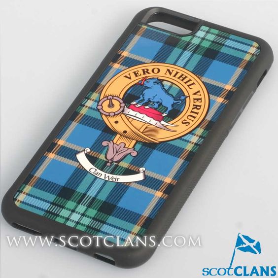 Weir Tartan and Clan Crest iPhone Rubber Case - 4 - 7