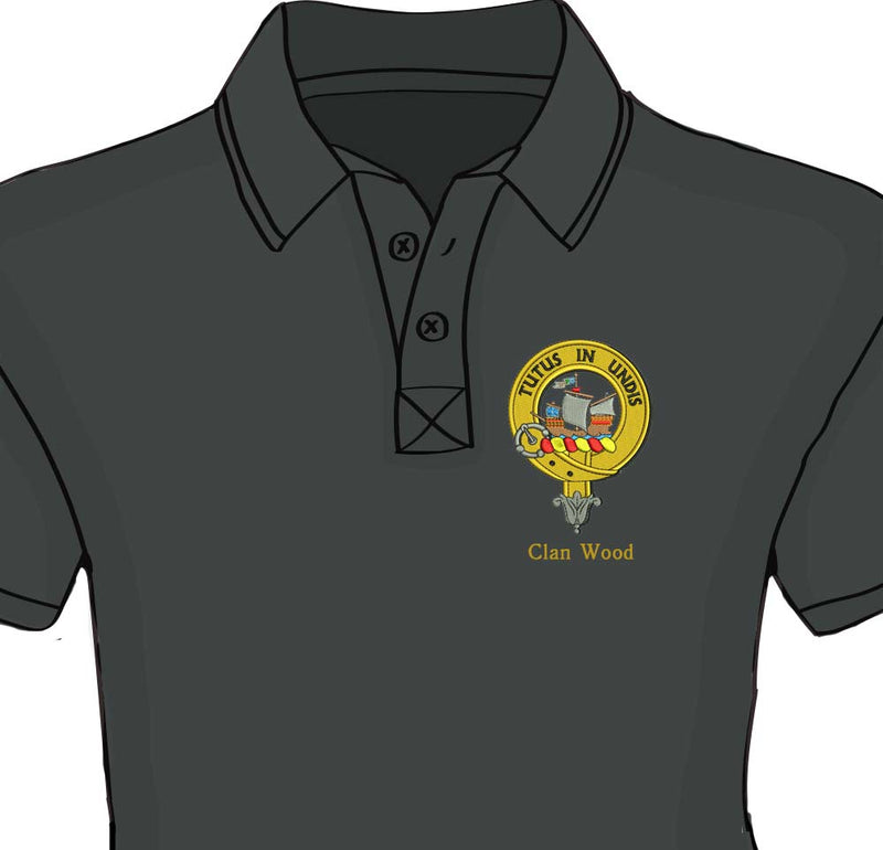 Wood Clan Crest Embroidered Polo